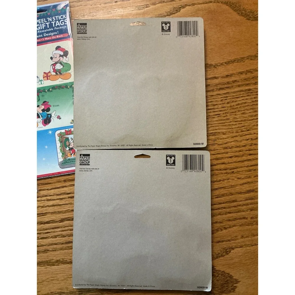 Vintage Disney Christmas Gift Tags Lot Mickey Minnie 45ct 12ct Foam Ornaments